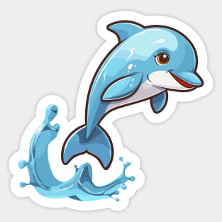 Cartoon Cute Kawaii Adorable Dolphin Sticker